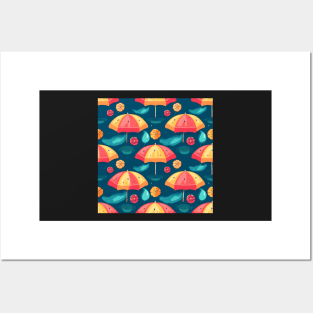 Slice of Summer Umbrella Seamless Pattern Posters and Art